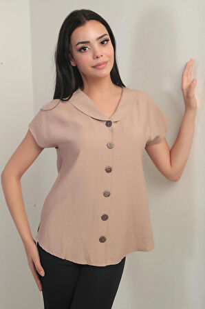 Kadın Şal Yaka Oversize Gömlek