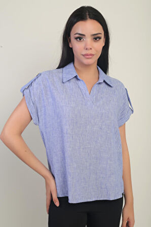 Kadın Polo Yaka Apoletli Gömlek