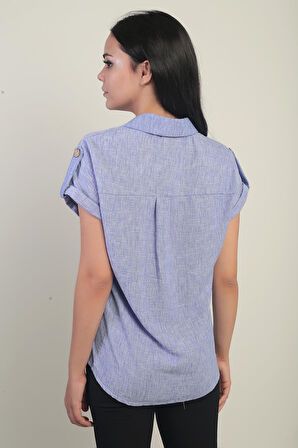 Kadın Polo Yaka Apoletli Gömlek