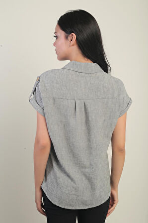 Kadın Polo Yaka Apoletli Gömlek