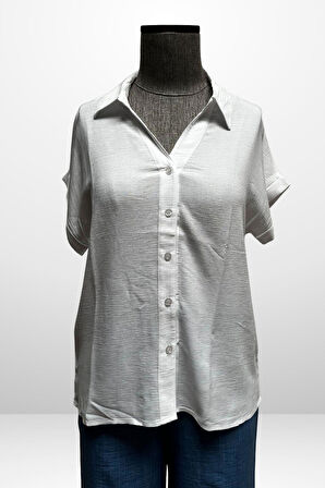 Kadın Polo Yaka Şile Bezi Gömlek