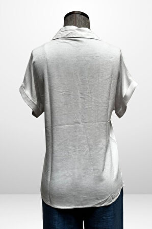 Kadın Polo Yaka Şile Bezi Gömlek