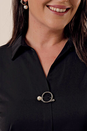 Polo Yaka  Çeyrek Kol Büyük Beden Bluz