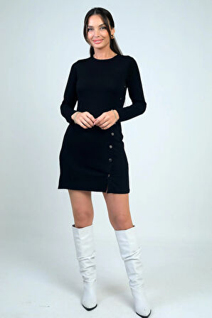 Kadın Çıtçıtlı Kısa Elbise