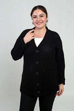 Kadın Sepet Örgü Model Cepli Tunik Hırka