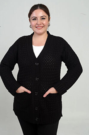 Kadın Sepet Örgü Model Cepli Tunik Hırka