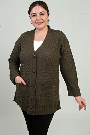 Kadın Sepet Örgü Model Cepli Tunik Hırka