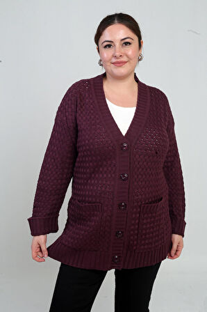 Kadın Sepet Örgü Model Cepli Tunik Hırka