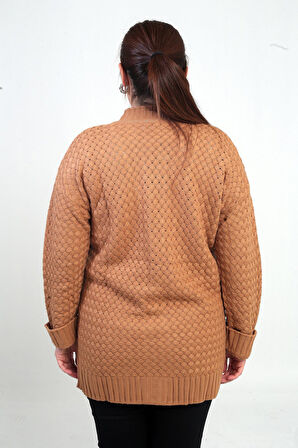 Kadın Sepet Örgü Model Cepli Tunik Hırka