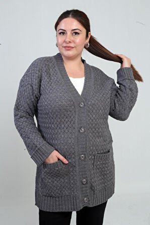 Kadın Sepet Örgü Model Cepli Tunik Hırka