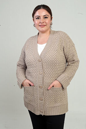 Kadın Sepet Örgü Model Cepli Tunik Hırka