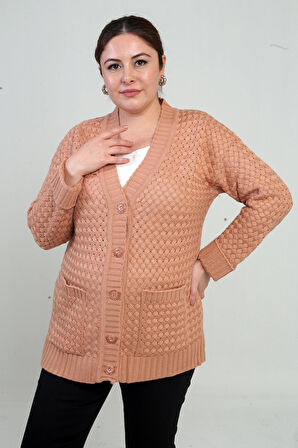 Kadın Sepet Örgü Model Cepli Tunik Hırka