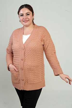 Kadın Sepet Örgü Model Cepli Tunik Hırka