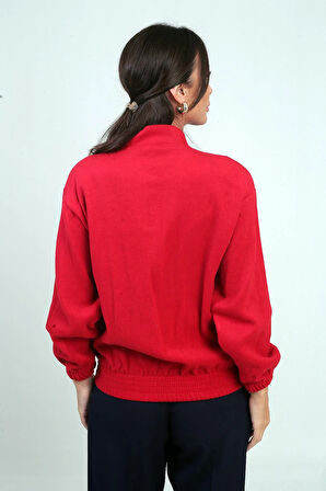 Beli Lastikli Torba Cepli Kaşe Bomber Mont