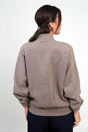 Beli Lastikli Torba Cepli Kaşe Bomber Mont