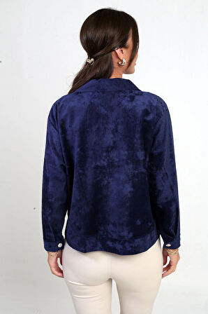 Kadın Torba Cepli Önü Fermuarlı Süet Mont