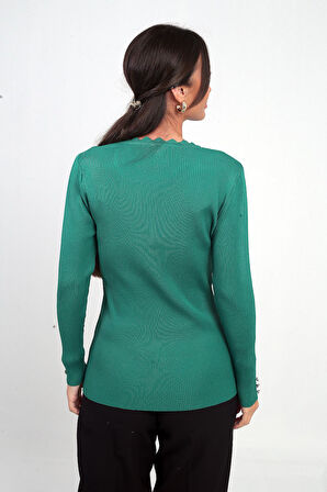 Kadın Fitilli Triko Spor Bluz