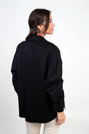 Kadın Önü Düğmeli Cepli Gömlek