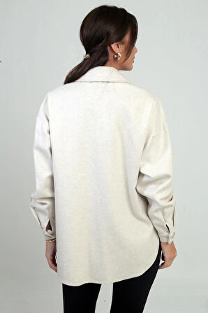 Kadın Önü Düğmeli Cepli Gömlek