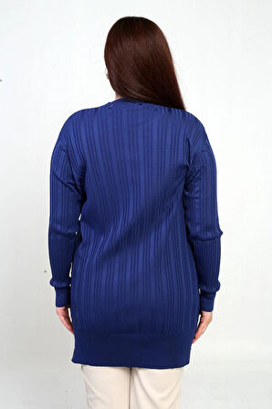 Kadın Yanı Taş Detaylı Büyük BedenTunik Bluz