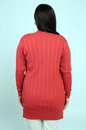 Kadın Yanı Taş Detaylı Büyük BedenTunik Bluz