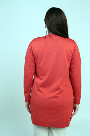 Kadın Yuvarlak Yaka Büyük Beden Tunik Bluz