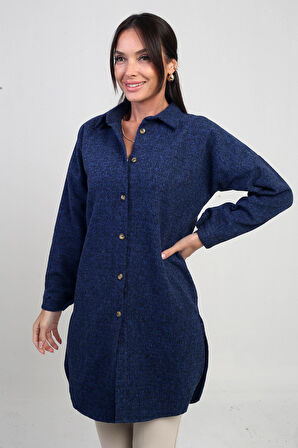 Kadın Yanları Yırtmaçlı Kırçıllı Tunik Gömlek