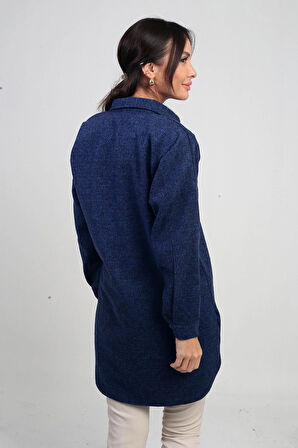 Kadın Yanları Yırtmaçlı Kırçıllı Tunik Gömlek