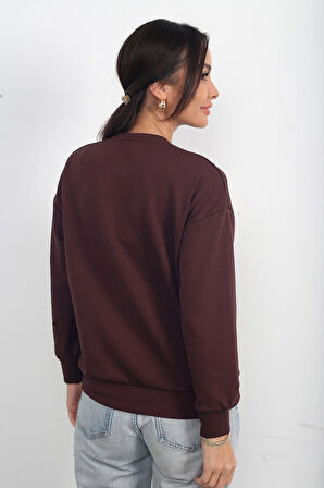 Kadın Önü Çımalı Oversize Sweat