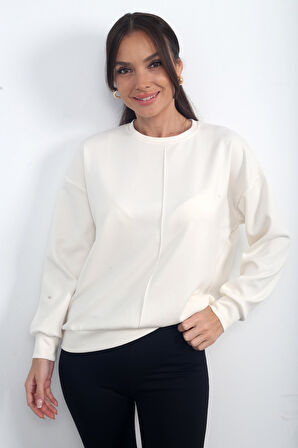 Kadın Önü Çımalı Oversize Sweat