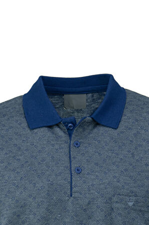 Oppland Erkek Polo Yaka Şık Desenli Cepli Kısa Kol Tam Kalıp Premium Pamuklu Jakarlı Kumaş T-Shirt