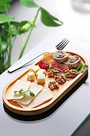 Kahvaltılık Bambu Servis Sunum Tabağı Kahve Çay Sunum Tahtası