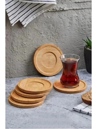 Mien MEN313 Bambu Çay Tabağı 6 Lı