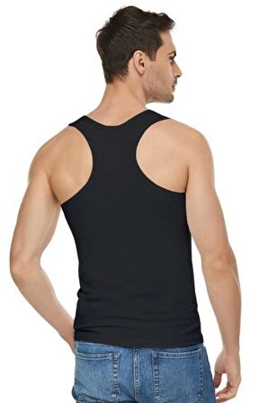 Erkek Siyah 3'lü Paket Pamuklu Likralı Sporcu Atlet