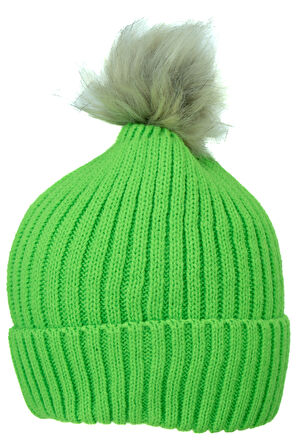 Oppland Kadın Kışlık Kalın Ponponlu Bere Pamuklu Katlamalı Sıcak Tutar Esnek Rüzgar Geçirmez Rahat