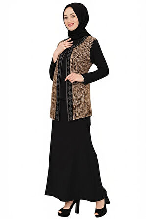 Oppland Kadın 2 Li Anne Takım Likralı Sandy Kumaş Şık ve Modern Yıldızım Taşlı Yuvarlak Yakalı Rahat