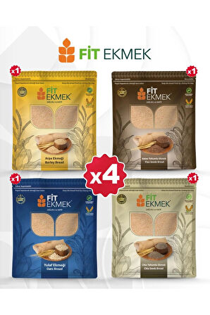 fit Kepekli Ekmeği 300gr, Arpa Ekmeği 300gr, Keten Tohumlu Ekmeği 300gr ve Chia Lavaş Ekmeği 300gr