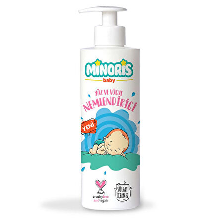 Minoris Baby Çocuklar İçin Tamamen Doğal El Yüz ve Vücut Nemlendirici 200 ml