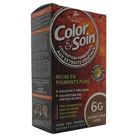Color and Soin Tamamen Bitkisel Organik Saç Boyası 6G Pırıltılı Koyu Altın Sarışın