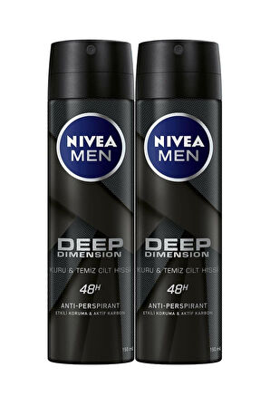 Nivea Men Deep Dimensıion Sprey Deodorant Erkek 150 ml 2'li Avantaj Paketi
