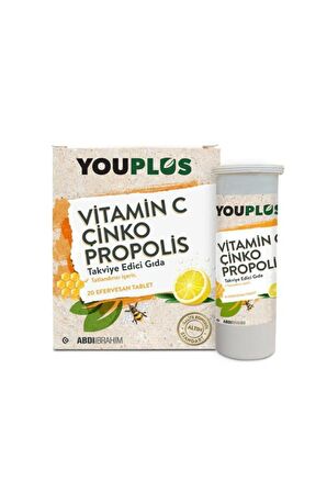 Youplus C Vitamini Çinko ve Propolis 20 Efervesan Tablet