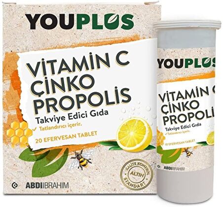 Youplus Vitamin C Çinko Propolis 20 Efervesan Tablet
