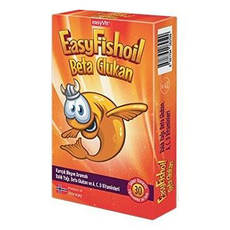 Easyvit EasyFishoil Beta Glukan Çiğnenebilir 30 Jel Form - Diş Beyazlatıcı Köpük Hediya