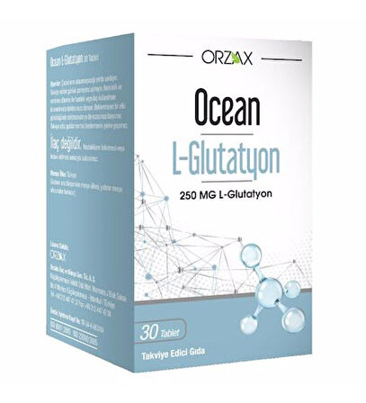 Ocean L-Glutathione 250 mg 30 Tablet Takviye Edici Gıda Diş Beyazlatıcı Köpük Hediye