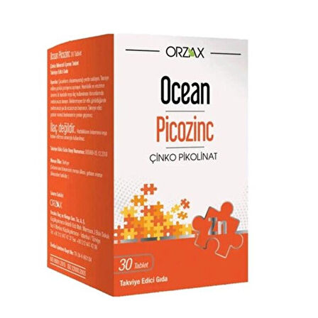 Ocean Picozinc Takviye Edici Gıda 30 Tablet - Diş Beyazlatıcı Köpük Hediye
