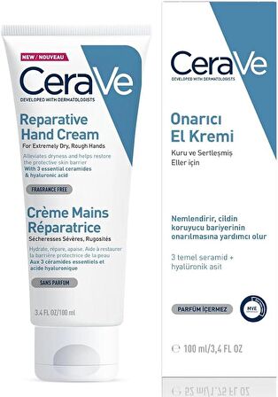 Cerave Reparative Hand Cream 100 ml Nemlendirici El Kremi - Diş Beyazlatıcı Köpük Hediye