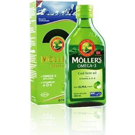 Möllers Omega 3 Balık Yağı 250 ML Elma Aromalı - Diş Beyazlatıcı Köpük Hediye