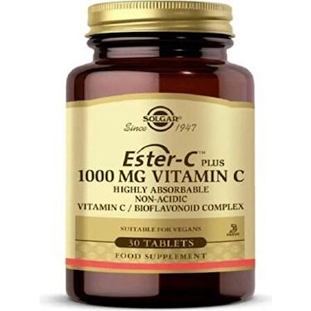Solgar Ester-C Plus 1000 Mg 30 Tablet - Diş Beyazlatıcı Köpük Hediye