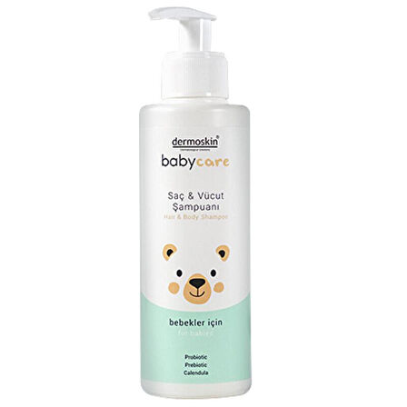 Dermoskin Babycare Saç ve Vücut Şampuanı 230 ml Bebek Saç ve Vücut Şampuanı - Diş Beyazlatıcı Köpük Hediye