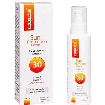 Dermoskin Sun Protection Cream SPF 30 100 ML Güneş Kremi - Diş Beyazlatıcı Köpük Hediye